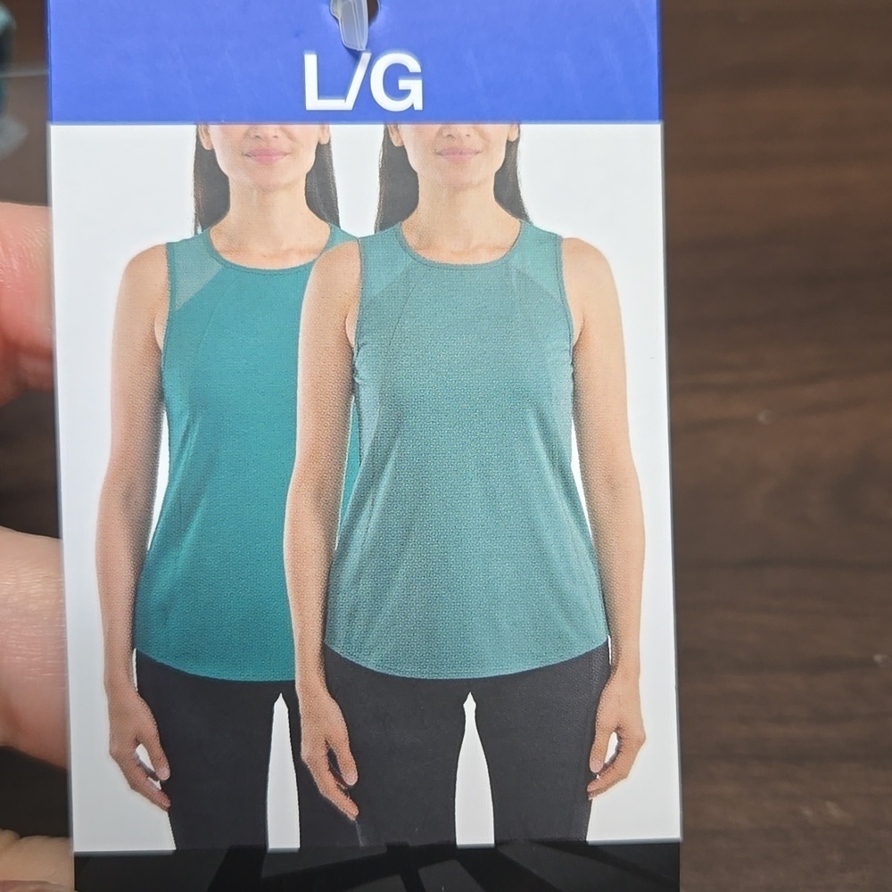 Spyder Size L Teal 2 Pack Athletic Tank Tops